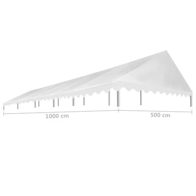 vidaXL Partyzeltdach Weiß 5 x 10 m 450 g/m²