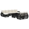 vidaXL Gartensofa-set 10 stk. Schwarz und Cremewei&szlig; Poly-Rattan
