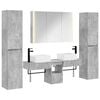 vidaXL Badezimmerm&ouml;bel-Set 6 pcs Betongrau Ingenieurholz und Glas