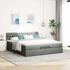 vidaXL Ottoman-Bett mit Matratze & LEDs Dunkelgrau 160x200 cm Stoff