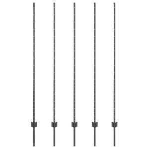 vidaXL Eingebetteter Zaunpfosten 5 Stk. Grau 200 cm