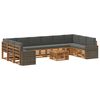 vidaXL Outdoor-Sofagarnitur 11 stk. Natur und Anthrazit Polyester