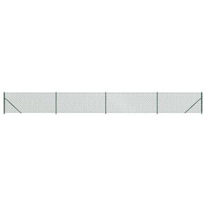 vidaXL Maschendrahtzaun mit Bodenflansch Gr&uuml;n 0,8x10 m