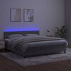 vidaXL Boxspringbett mit Matratze & LED Hellgrau 160x200 cm Samt