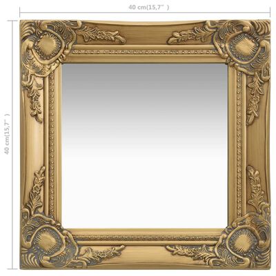 vidaXL Wandspiegel im Barock-Stil 40x40 cm Golden