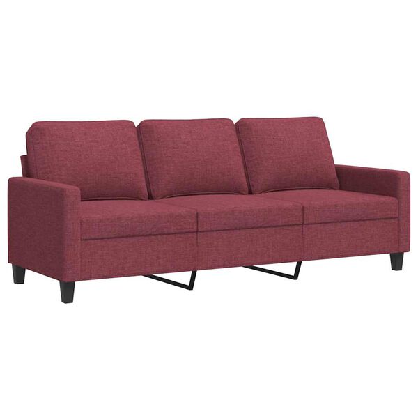 vidaXL 3-Sitzer-Sofa Weinrot 180 cm Stoff