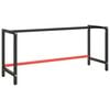 vidaXL Werkbankgestell Mattschwarz und Mattrot 180x57x79 cm Metall