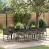 vidaXL Garten Essgruppe mit Kissen 9 pcs Grau Poly-Rattan