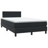 vidaXL Boxspringbett mit Matratze & LED Schwarz 120x220 cm Samt