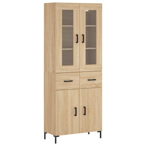 vidaXL Highboard Sonoma-Eiche 69,5x34x180 cm Holzwerkstoff
