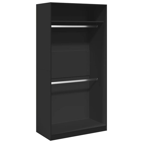 vidaXL Kleiderschrank Schwarz 100x50x200 cm Holzwerkstoff