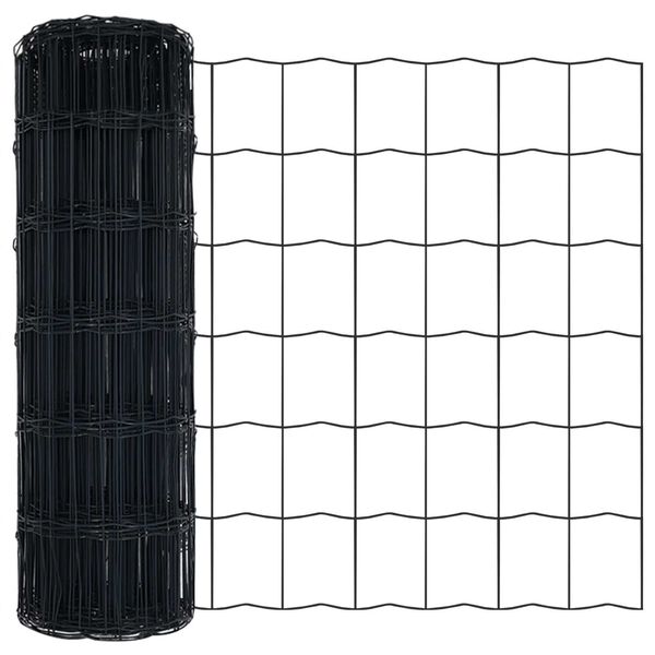 vidaXL Eurozaun Grau 0,6 x 50 m PVC-beschichtetes Eisen