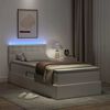 vidaXL Bett mit Stauraum und LED Reinwei&szlig; 90 x 190 cm Kunstleder