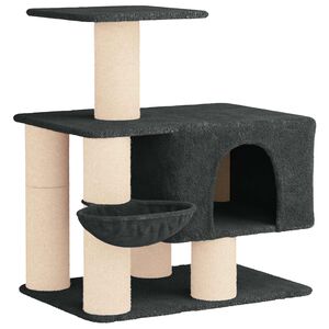 vidaXL Katzennbaum mit Sisal-Kratzs&auml;ulen Dunkelgrau 96 cm