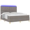 vidaXL LED Boxspringbett mit Matratze Taupe 180 x 200 cm Stoff