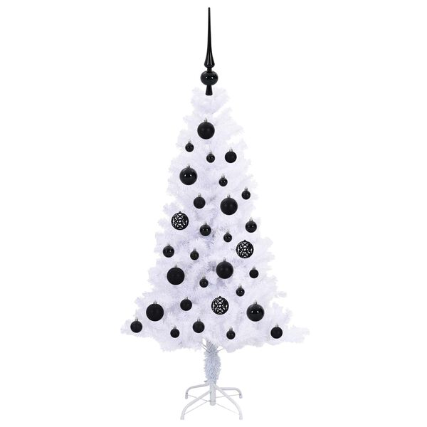 vidaXL K&uuml;nstlicher Weihnachtsbaum Wei&szlig; 120 cm PVC und Stahl