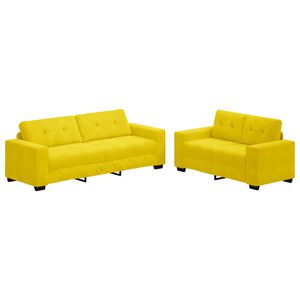 vidaXL Sofa 2 Stk. Gelb Samt