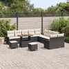 vidaXL Gartensofa-set mit Kissen 13 pcs Schwarz Poly-Rattan