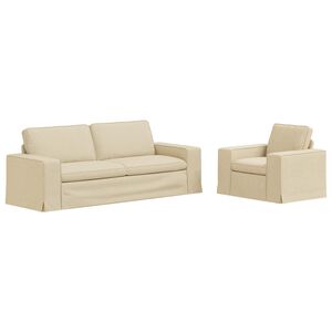 vidaXL Sofa 2 pcs Creme