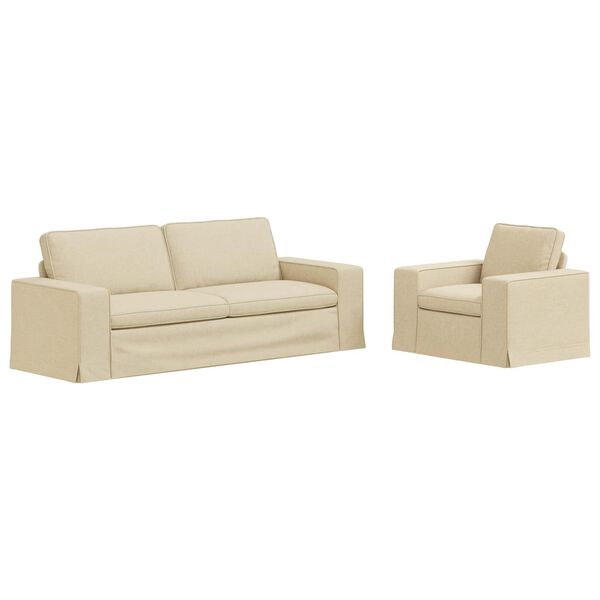 vidaXL Sofa 2 pcs Creme
