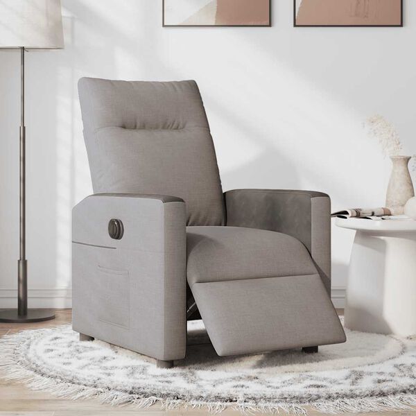 vidaXL Relaxsessel Elektrisch Taupe Stoff