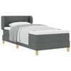 vidaXL Boxspringbett mit Matratze Dunkelgrau 80 x 200 cm Stoff