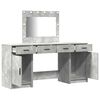 vidaXL Schminktisch mit Spiegelbeleuchtung 3 pcs Grau Holzwerkstoff