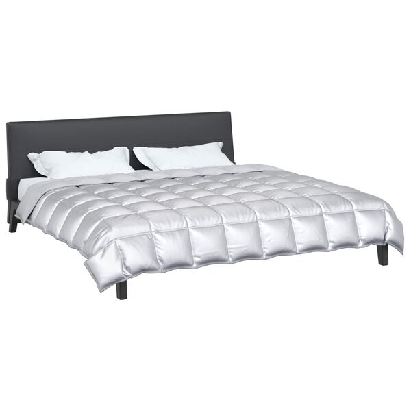 vidaXL Winterbettdecke Silber 220 x 240 cm Satin und Mikrofaser