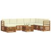 vidaXL Sofagarnituren 9 pcs Natur und Creme Massivholz Akazie