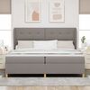 vidaXL Boxspringbett mit Matratze Taupe 200 x 200 cm Stoff
