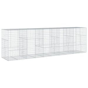 vidaXL Gabione mit Deckel 500x100x150 cm Verzinktes Eisen