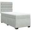 vidaXL Boxspringbett mit Matratze Hellgrau 80x200 cm Samt