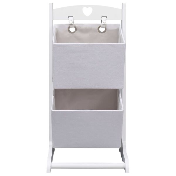 vidaXL 2-stufiges Korbregal Wei&szlig; 35 x 35 x 72 cm Holz