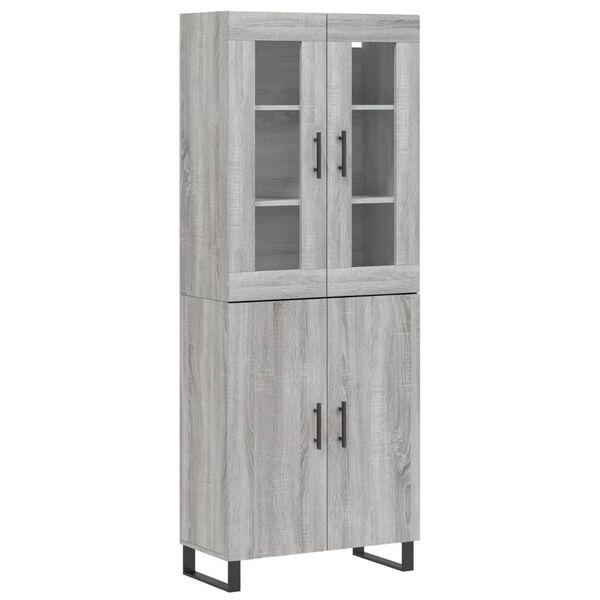 vidaXL Highboard Grau Sonoma 69,5x34x180 cm Holzwerkstoff