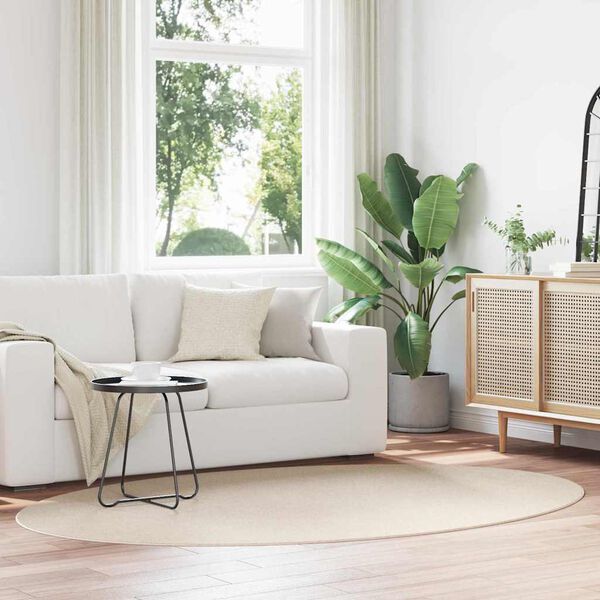 vidaXL Bereichsteppiche Oval HUARTE Beige 230 x 160 cm 100 %Polyester