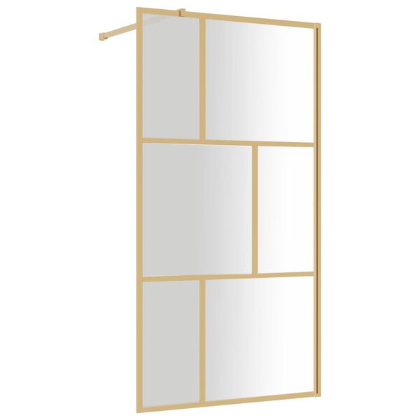 vidaXL Duschwand f&uuml;r Begehbare Dusche ESG Klarglas Golden 115x195cm