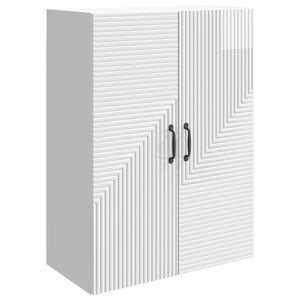 vidaXL Wandschrank Hochglanz Wei&szlig; 66 x 34,5 x 90 cm Holzwerkstoff