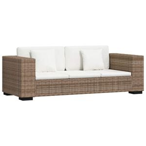 vidaXL 3-Sitzer Sofa Echtes Rattan