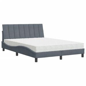 vidaXL Bett mit Matratze "Hanko" Dunkelgrau 120x200 cm Samt