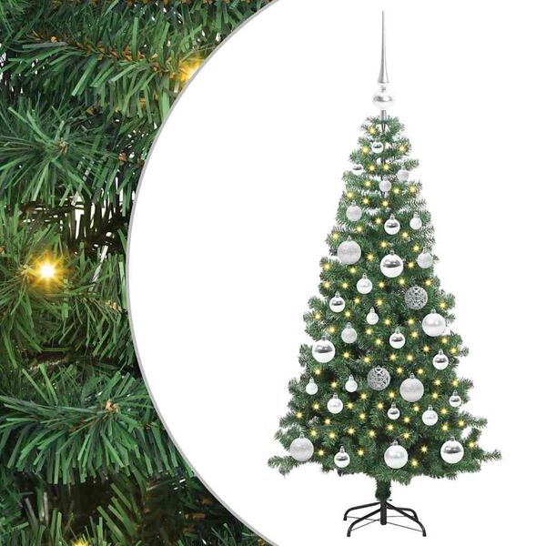 vidaXL Weihnachtsbaum mit 150 LEDs mit St&auml;nder Gr&uuml;n 120 cm PVC