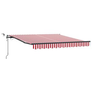 vidaXL Ausziehbare Markise Rot und Wei&szlig; 300 x 250 cm Polyester