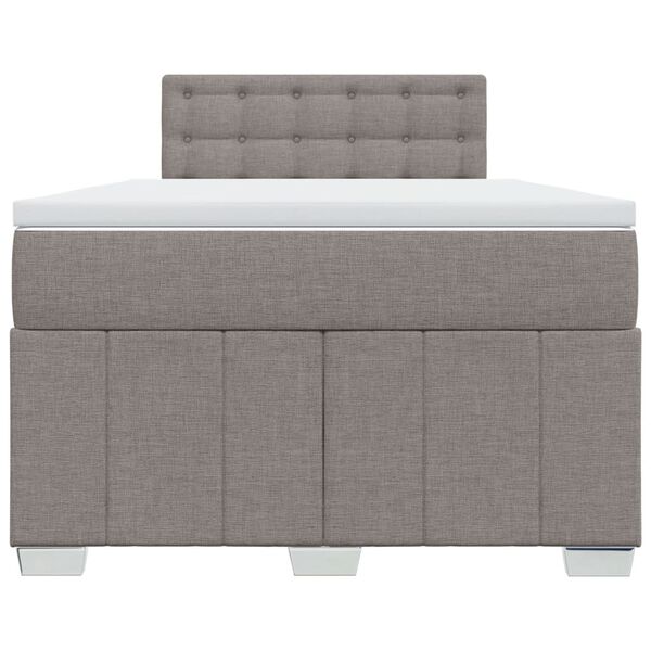 vidaXL Boxspringbett mit Matratze Taupe 120x190 cm Stoff