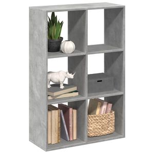 vidaXL Raumteiler-B&uuml;cherregal Betongrau 69,5x29x103,5 cm Holzwerkstoff