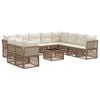 vidaXL Gartensofa-set 11 stk. Beige Poly-Rattan