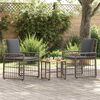 vidaXL Gartenm&ouml;bel Set 3 pcs Schwarz und Dunkelgrau