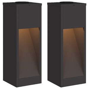 vidaXL Solar LED Wegeleuchte 2 stk. Warmes Wei&szlig; 18 x 18 x 50 cm
