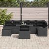 vidaXL Garten-Sofa-Set mit Kissen 8 pcs Schwarz Poly Rattan
