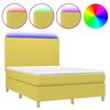 vidaXL Boxspringbett mit Matratze & LED Gr&uuml;n 140x200 cm Stoff