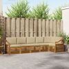 vidaXL Ecksofa Set mit Kissen 6 pcs Natur und Beige Massivholz Akazie
