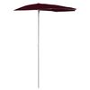 vidaXL Halb-Sonnenschirm mit Mast 180x90 cm Bordeauxrot
